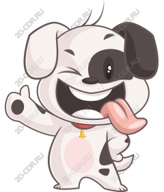 Playful cartoon dog