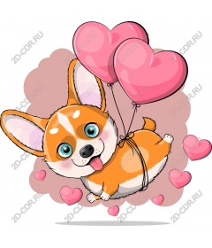  Balloon "Love Corgi"