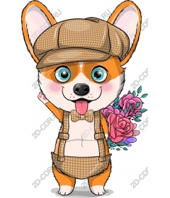 Corgi Delight: a Charming floral bouquet