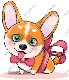  Corgi with a bow