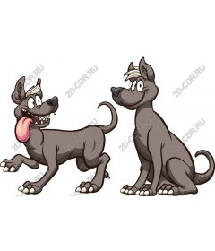 Playful cartoon dog