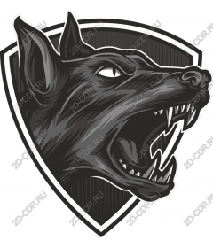 Head of a ferocious dog
