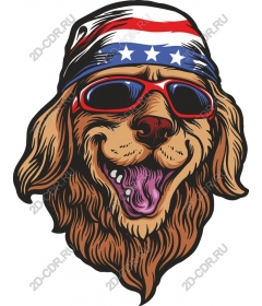  Sunglasses Patriotic Golden Retriever