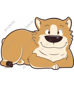 Playful cartoon dog