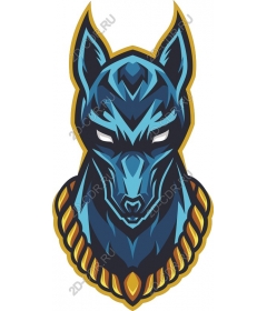  Stylized blue wolf