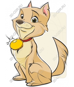  Cartoon dog with a collar