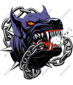  Ferocious snarling dog's head