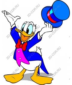  Joyful cartoon duck in a tuxedo