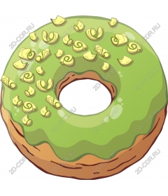  Fancy green donut with yellow sprinkles