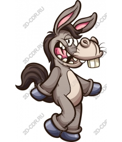 Playful cartoon donkey