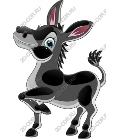  Black and white cartoon donkey