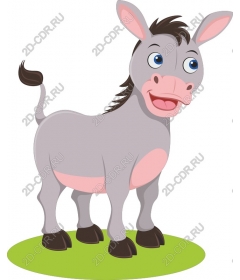 Funny cartoon donkey