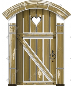  Fancy wooden door with a cutout in the shape of a heart