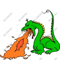  Ferocious Green Dragon Breathing Flames