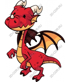 Red cartoon dragon
