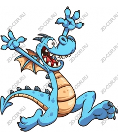  Blue cartoon dragon