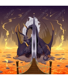  A magnificent dragon in the lava
