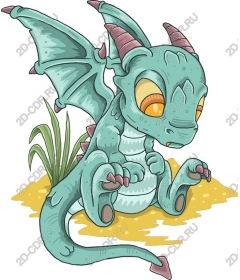  Cute blue dragon