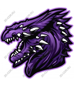 Head of a ferocious purple dragon