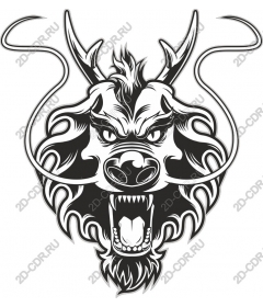 Head of a ferocious dragon