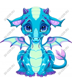  Cute blue dragon