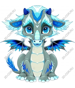 Cute blue dragon
