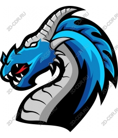 Head ferocious blue dragon