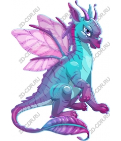  Whimsical dragon with butterfly wings