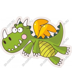  Cartoon dragon cute green
