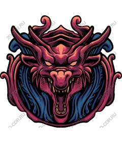 Head of a ferocious dragon