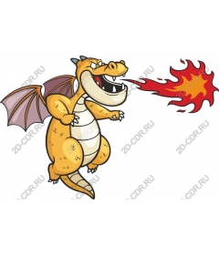 Playful fire-breathing dragon