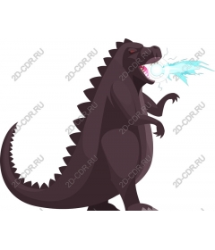  Dinosaur cartoon - ferocious creature with an energy blast