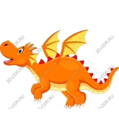 Playful orange dragon