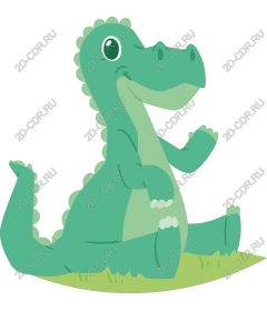  Cute green dinosaur