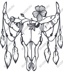  Floral bull skull