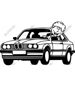  Cartoon BMW driving