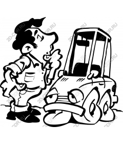 Unusual mechanic and the fancy car