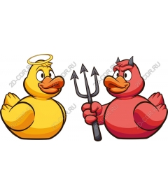 Playful Good vs Evil Duck