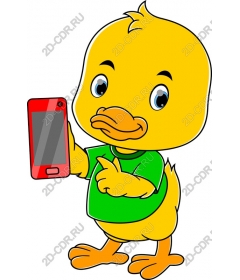 Funny duck with a smartphone