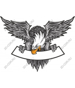 Majestic eagle with custom banner