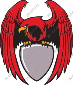  Fierce red eagle with a shield