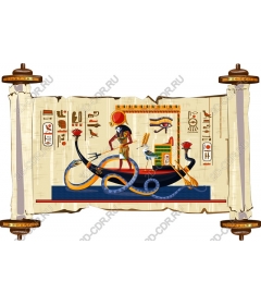 Ancient Egyptian Pharaoh in a boat