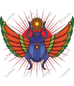  Bright ancient Egyptian scarab beetle