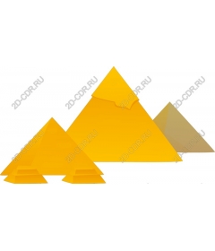Set of geometric yellow pyramids