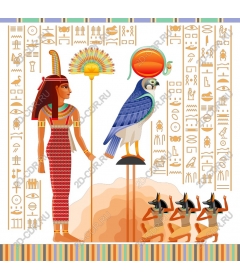  Elegant Egyptian Queen with a Falcon