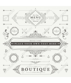 Vintage label and a set menu