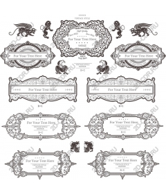  Collection of vintage frames with mythical creatures