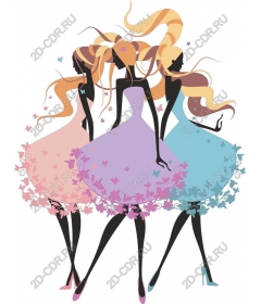  Chic fashion - three elegant women's floral dresses