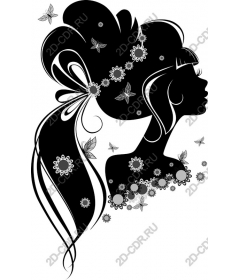  Elegant woman with flower accents