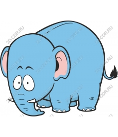  Blue cartoon elephant